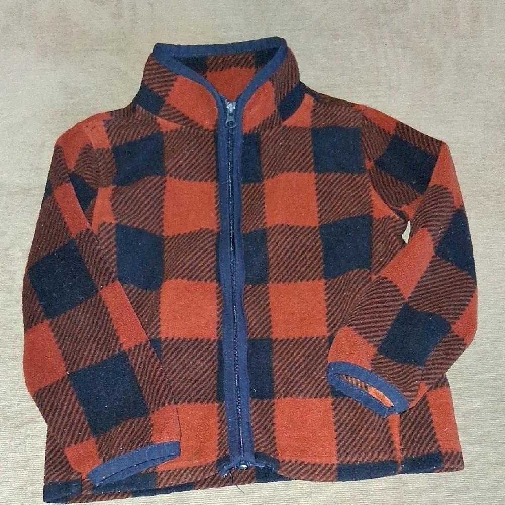 Plaid Kids Jacket - Orange and Black